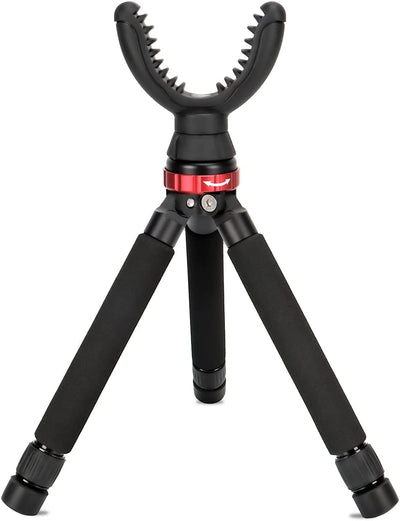 Shooting Rest Aluminum Compact Lightweight Rapid Rifle Rest Tripod, Adjustable in Height with 360 Degree Rotate U Yoke Holder for Hunting, Shooting and Outdoors
